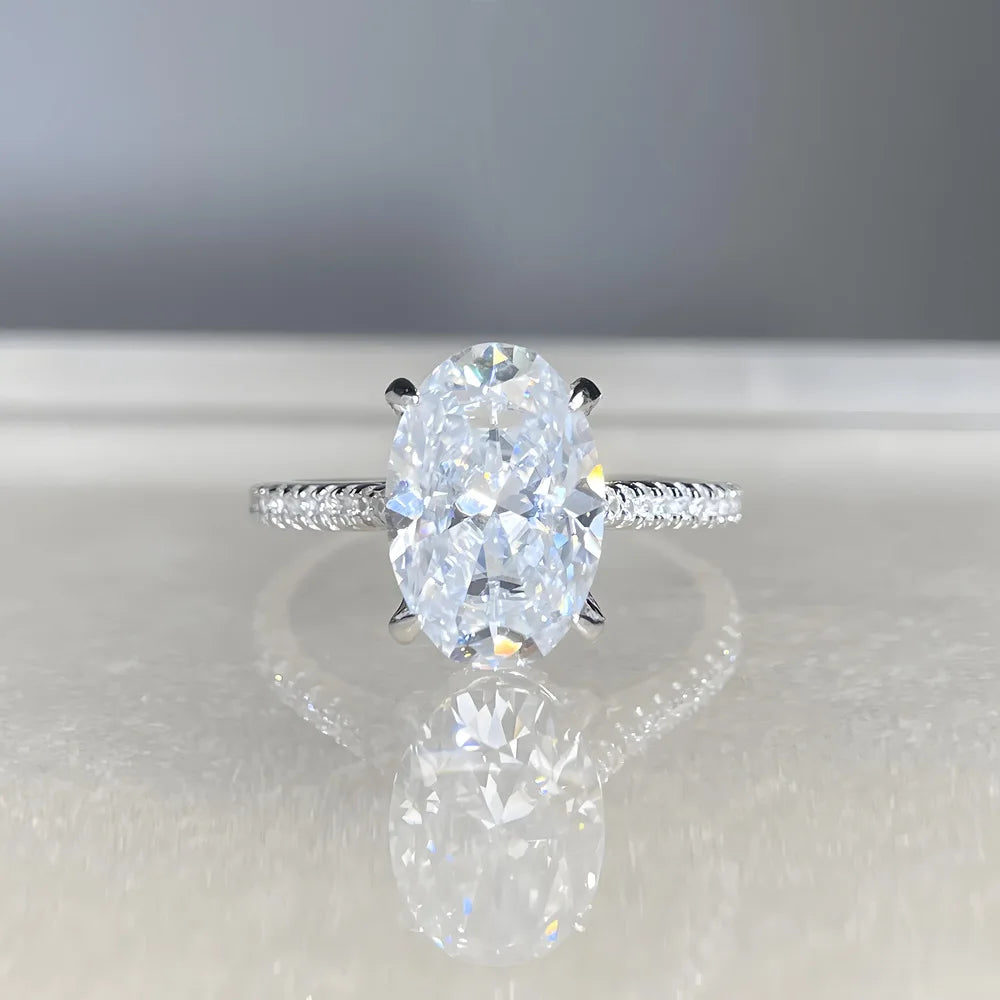 MuShan Designer Jewelry 4.5ct D Color VVS1 Moissanite Rings 925 Sterling Silver Ring Women 18K Gold Plated MST Patent Jewelry