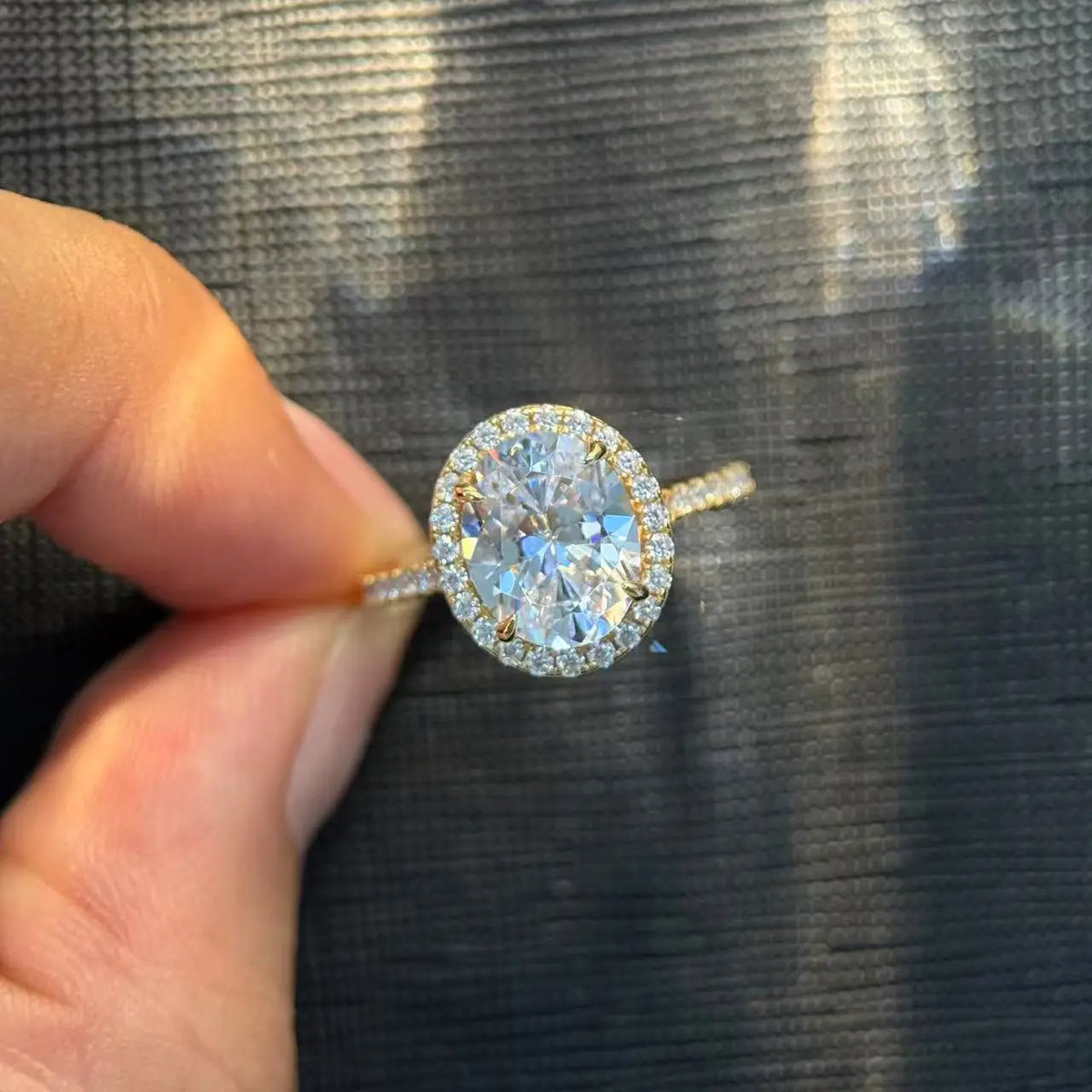 Bague de luxe MuShan en argent sterling 925, bague étincelante en moissanite pour femme, plaquée or 18 carats, bague fine brevetée MST