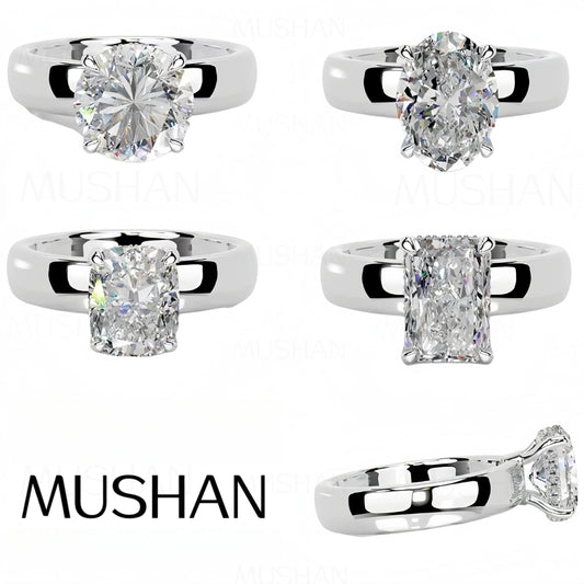 Anillo de plata de ley 925 MUSHAN Custom Jewelry, banda de diamantes de moissanita de color D de 2ct o 3ct para mujer, joyería fina de lujo S925