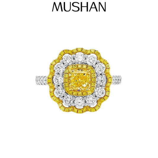 MuShan Jewelry 925 Sterling Silver Ring 5A CZ Gemstones High Carbon Gemstones Luxury 925 Sterling Silver Rings Accessories