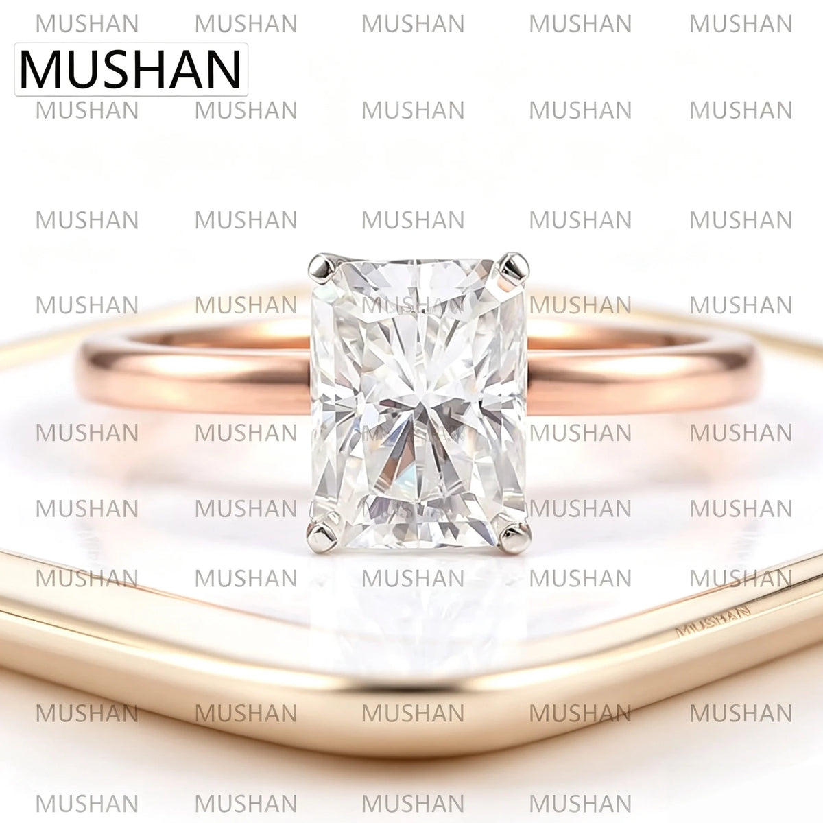 MUSHAN Luxury Custom 14K 18K Gold Rings Band Jewelry With Moissanite Diamond Lab Grown Gemstones Diamond Wedding Ring For Women