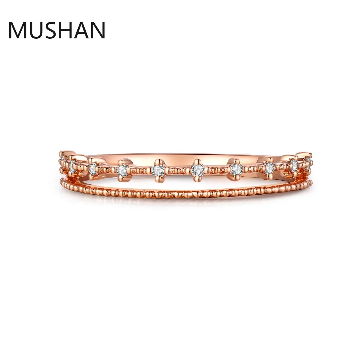 MUSHAN Luxury Custom 14K 18K Gold Rings Band Jewelry With Moissanite Diamond Lab Grown Gemstones Diamond Wedding Ring For Women