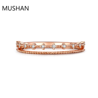 MUSHAN Luxury Custom 14K 18K Gold Rings Band Jewelry With Moissanite Diamond Lab Grown Gemstones Diamond Wedding Ring For Women