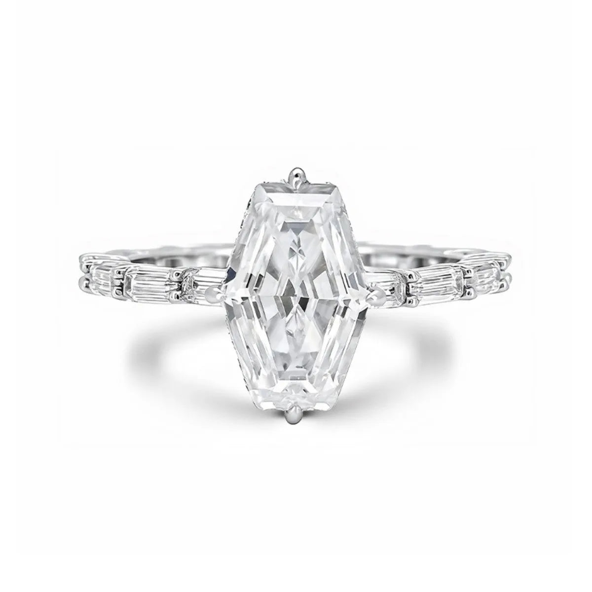 Anillo de joyería de lujo MUSHAN de plata de ley 925 para mujer, con certificado GRA, diamante de moissanita, esmeralda, color D, joyería fina