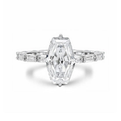 Anillo de joyería de lujo MUSHAN de plata de ley 925 para mujer, con certificado GRA, diamante de moissanita, esmeralda, color D, joyería fina