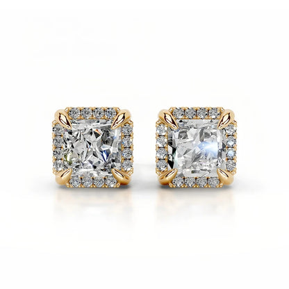 MuShan Brand Jewelry 925 Sterling Silver Stud Earrings Moissanite Diamond Ear Pin Women 18k Gold Plated MST Patent Earrings Stud