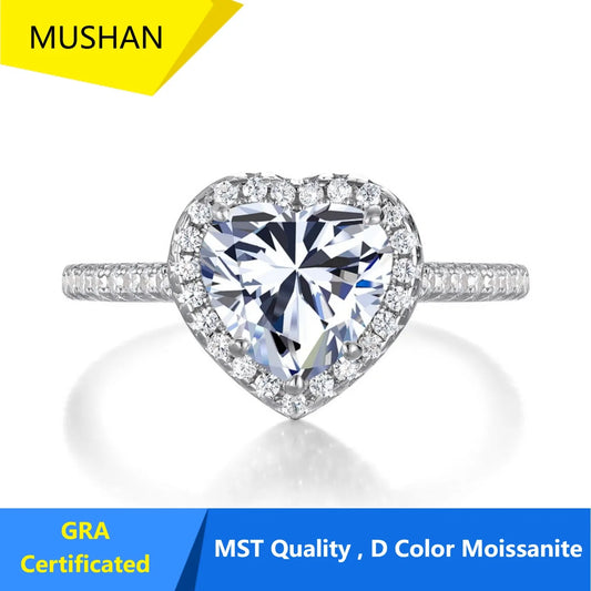 MUHAN Luxury Jewelry  925 Sterling Silver Ring Wedding Band  Women GRA Certificate Moissanite Diamond Rings D Color Fine Jewelry
