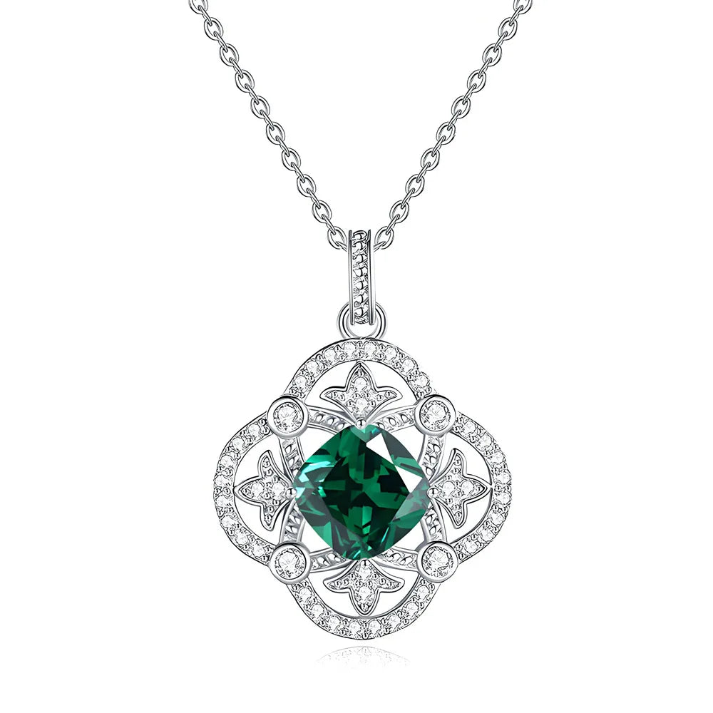 MuShan Jewelry 925 Sterling Silver Necklace Pendant Chain HCD Diamonds Elegant Style Statement Jewelry Women Necklaces Jewelry