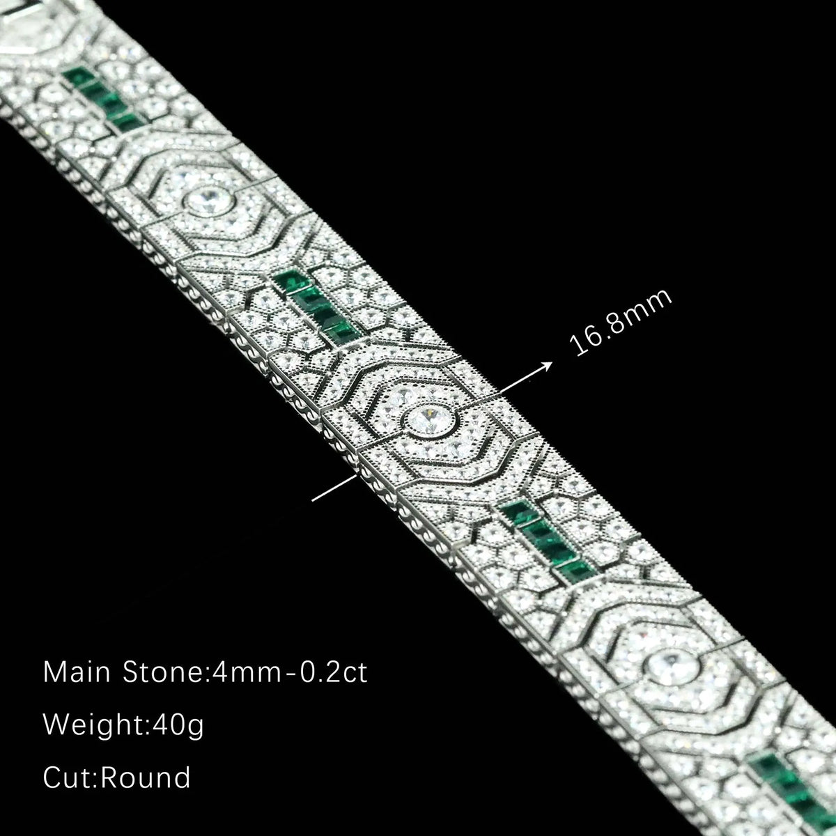 MuShan Jewelry 925 Sterling Silver Bangle 5A CZ Gemstones HCD Gemstones Designer 925 Sterling Silver Bracelet Accessories