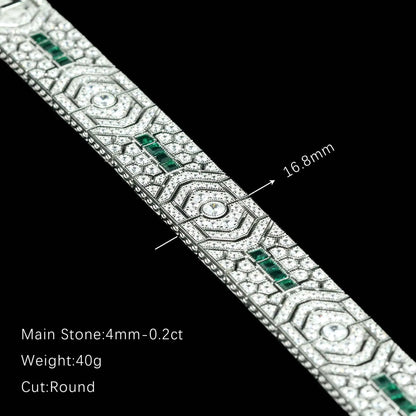 MuShan Jewelry 925 Sterling Silver Bangle 5A CZ Gemstones HCD Gemstones Designer 925 Sterling Silver Bracelet Accessories