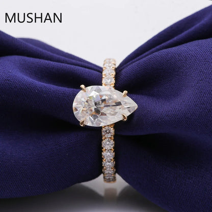 MUSHAN Luxury Custom 14K 18K Gold Rings Band Jewelry With Moissanite Diamond Lab Grown Gemstones Diamond Wedding Ring For Women