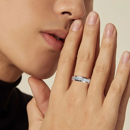 Anillo de boda de plata de ley 925 MuShan Jewelry, estilo de lujo con diamante de alto carbono, regalo para novia, anillos para mujer, joyería fina