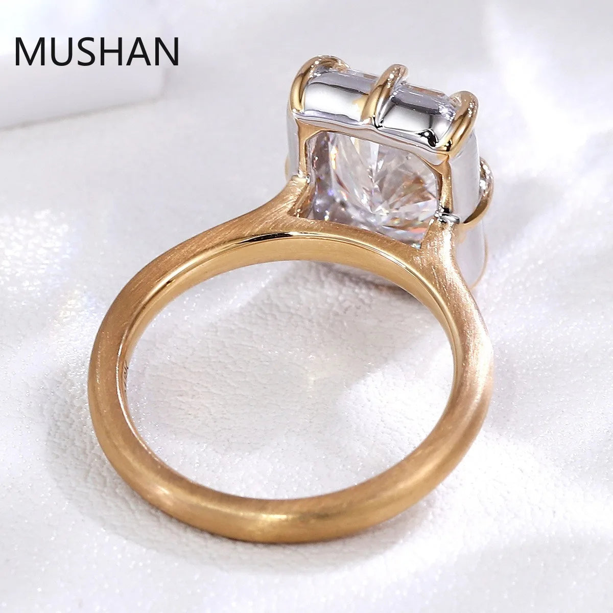 MUSHAN Luxury Radiant Cut‌ 4ct Diamond Ring IGI Certificate 10K 14K 18K Gold Jewelry Women Wedding Lab Grown Diamond Rings Band