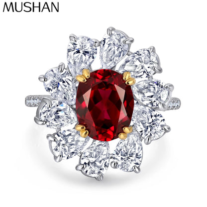 MuShan Jewelry 925 Sterling Silver Ring Wedding Band High Carbon Diamond Christmas Gift Luxury Style Women Rings Fine Jewelry