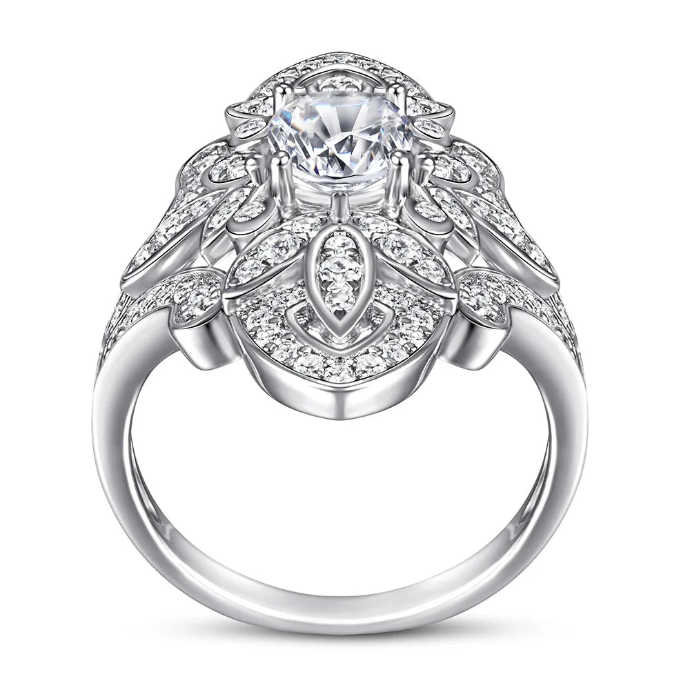 MuShan Jewelry 925 Sterling Silver Ring Wedding Band High Carbon Diamond  Her Gift Best Friend Gift Women Rings Fine Jewelry