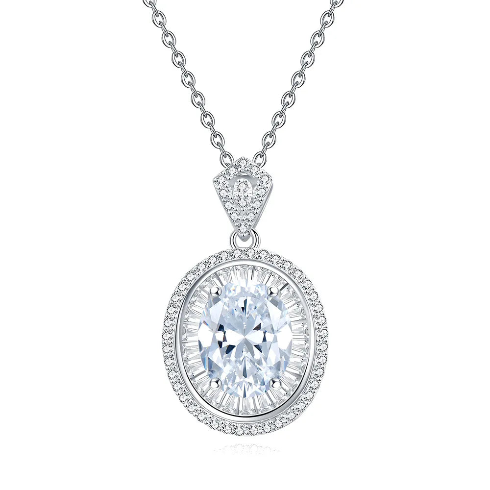 MuShan Jewelry 925 Sterling Silver Necklace Pendant Chain HCD Diamonds Minimalist Style Romantic Style Women Necklaces Jewelry