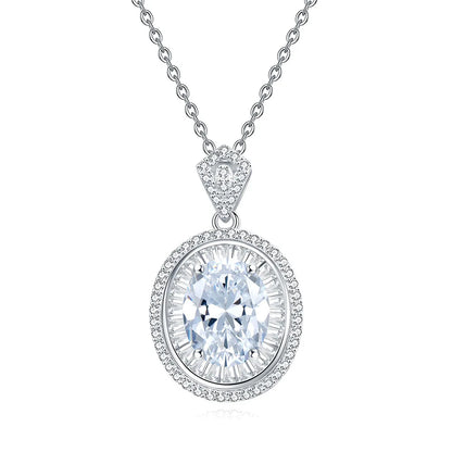 MuShan Jewelry 925 Sterling Silver Necklace Pendant Chain HCD Diamonds Minimalist Style Romantic Style Women Necklaces Jewelry