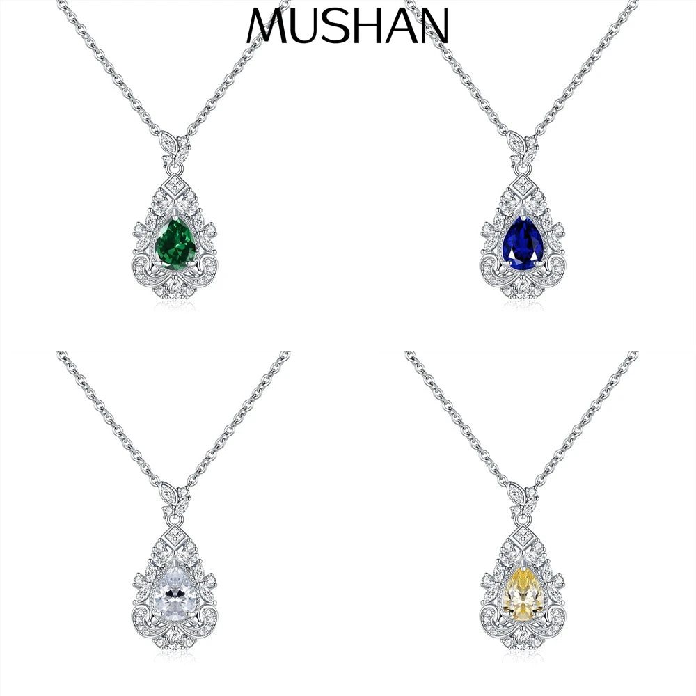 MuShan Jewelry 925 Sterling Silver Necklace Pendant Chain HCD Diamonds Minimalist Style Luxury Jewelry Women Necklaces Jewelry