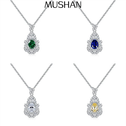 MuShan Jewelry 925 Sterling Silver Necklace Pendant Chain HCD Diamonds Minimalist Style Luxury Jewelry Women Necklaces Jewelry