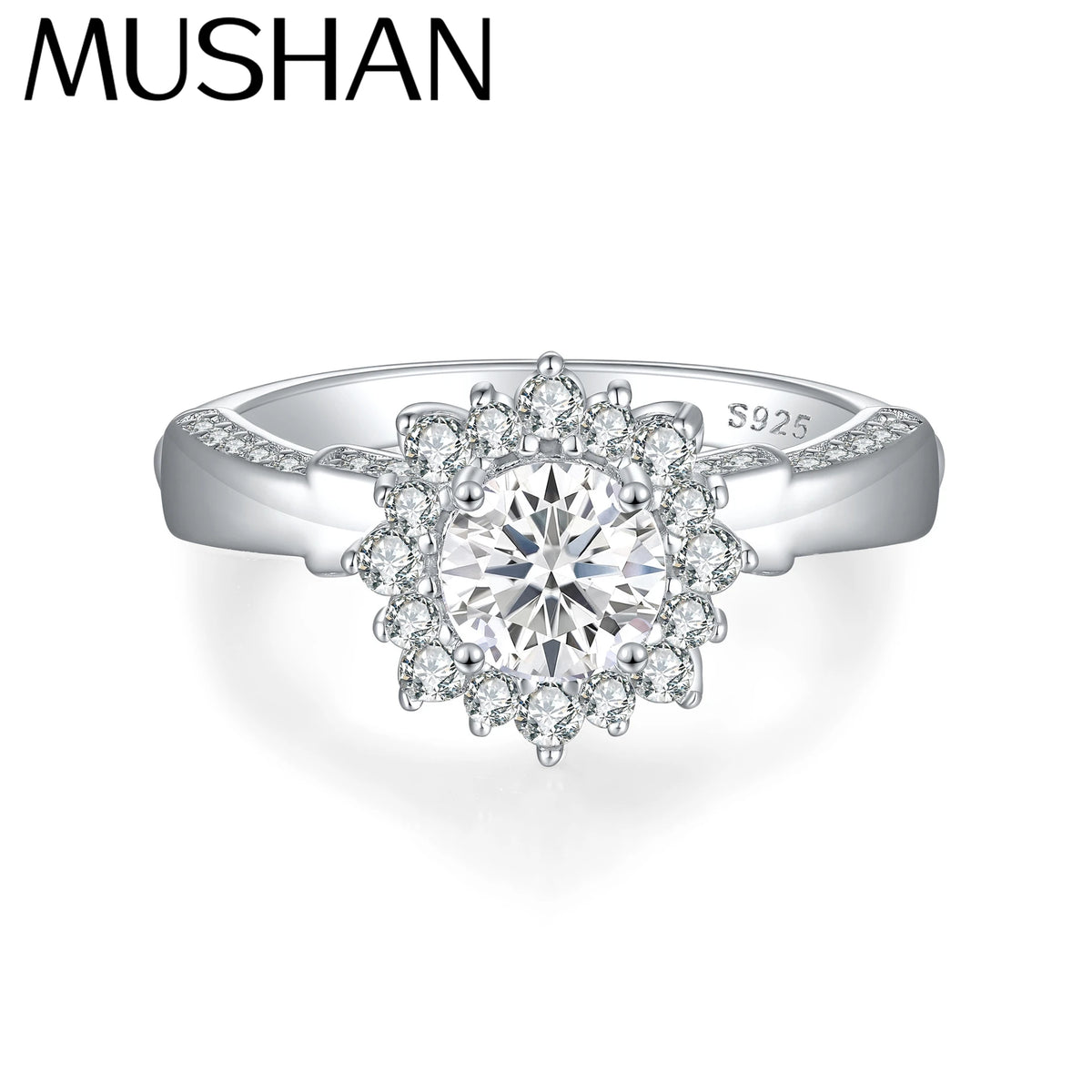 MuShan Jewelry 925 Sterling Silver Ring Wedding Band High Carbon Diamond Sister Gift Elegant Jewelry Women Rings Fine Jewelry