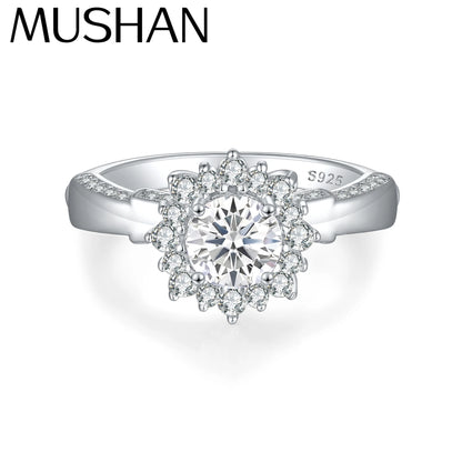 MuShan Jewelry 925 Sterling Silver Ring Wedding Band High Carbon Diamond Sister Gift Elegant Jewelry Women Rings Fine Jewelry