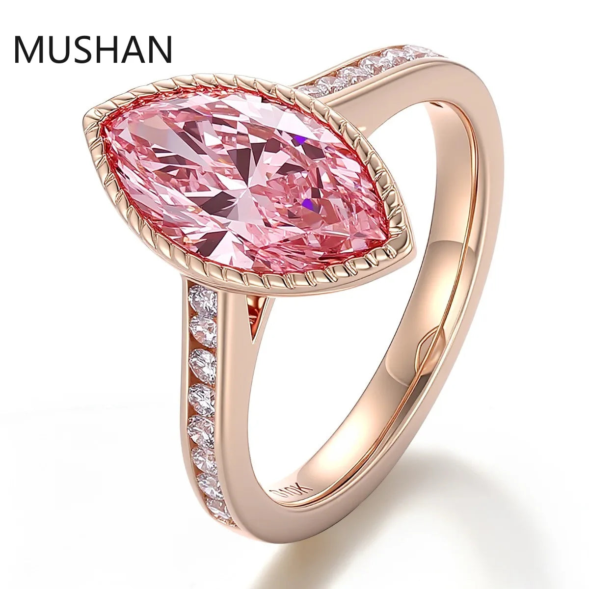 MUSHAN Luxury Custom 14K 18K Gold Rings Band Jewelry With Moissanite Diamond Lab Grown Gemstones Diamond Wedding Ring For Women