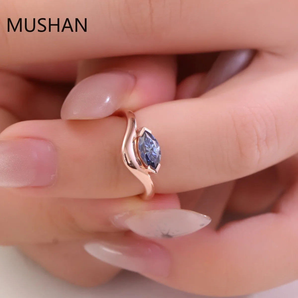 MUSHAN Luxury Custom 14K 18K Gold Rings Band Jewelry With Moissanite Diamond Lab Grown Gemstones Diamond Wedding Ring For Women