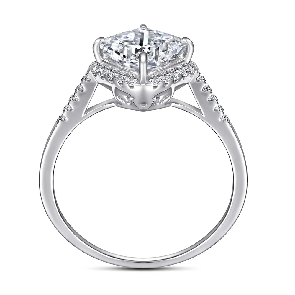 MuShan Jewelry 925 Sterling Silver Rings Bands Rings Bands Ring 7A Cubic Zirconia Vintage Engagement Anniversary  Women Gift