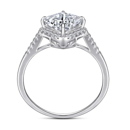 MuShan Jewelry 925 Sterling Silver Rings Bands Rings Bands Ring 7A Cubic Zirconia Vintage Engagement Anniversary  Women Gift