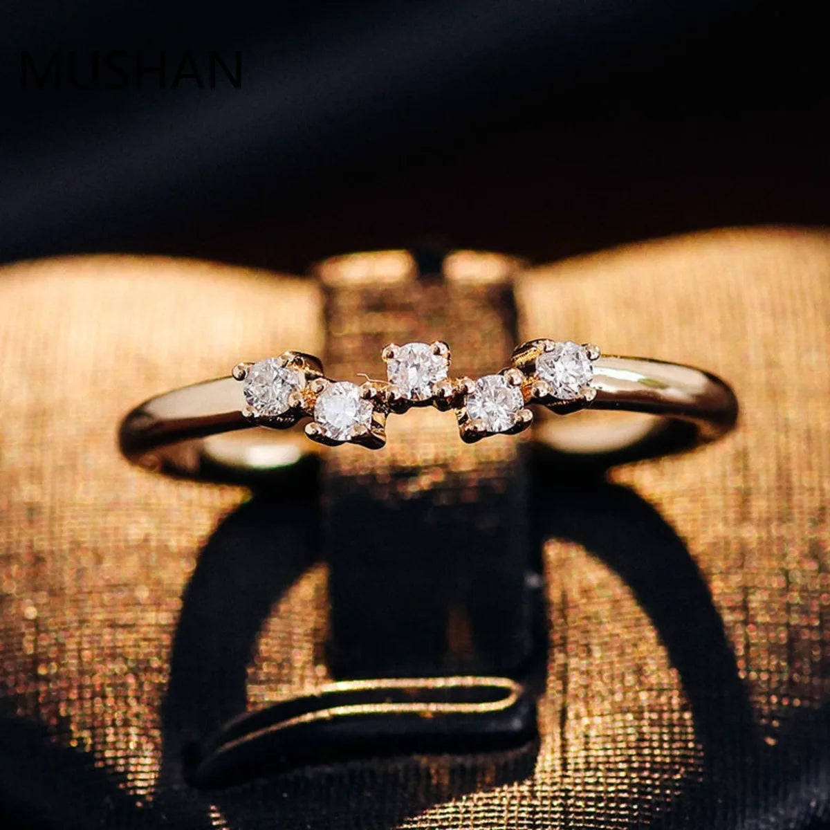 MUSHAN Luxury Custom 14K 18K Gold Rings Band Jewelry With Moissanite Diamond Lab Grown Gemstones Diamond Wedding Ring For Women
