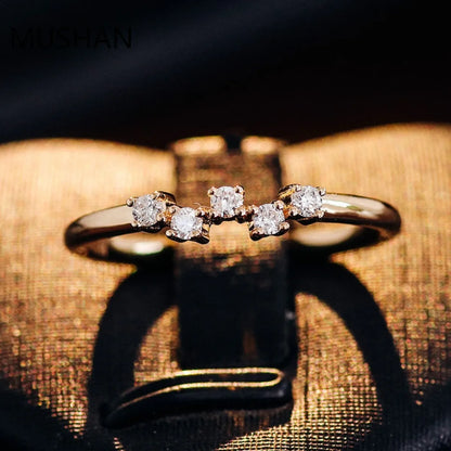 MUSHAN Luxury Custom 14K 18K Gold Rings Band Jewelry With Moissanite Diamond Lab Grown Gemstones Diamond Wedding Ring For Women