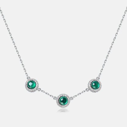 MUSHAN Luxury Jewelry 925 Sterling Silver Chain Pendant Necklace Lab Grown Emerald Ruby Gemstones Necklaces Pendants GRC Jewelry