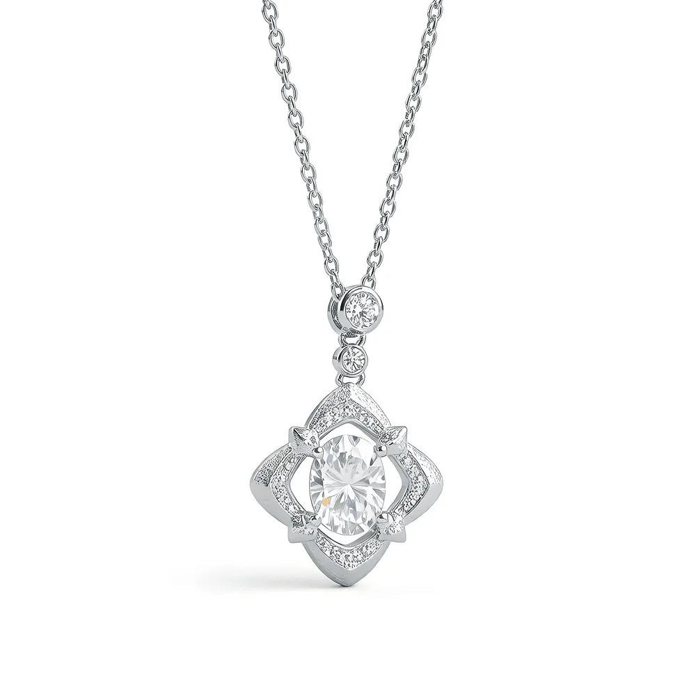 MuShan Designer Jewelry 925 Sterling Silver Opera Necklace Pear Moissanite for Partner Gold Vermeil MST Patent Cocktail Operas