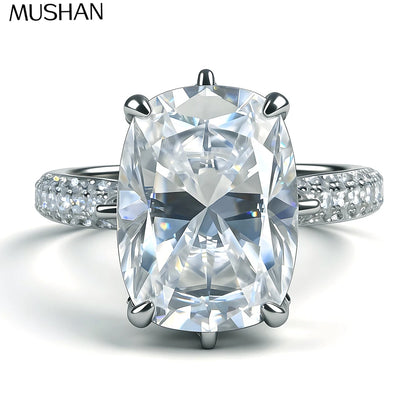 MUSHAN Luxury Jewelry925 Sterling Silver Ring Moissanite Handmade Ring for Women 18K Real Gold Plated MST Patent Jewellery