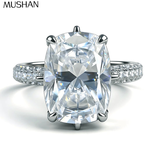 MUSHAN Luxury Jewelry925 Sterling Silver Ring Moissanite Handmade Ring for Women 18K Real Gold Plated MST Patent Jewellery