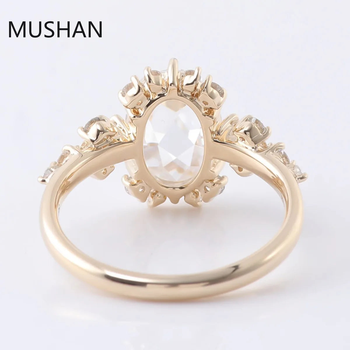 MUSHAN Luxury Custom 14K 18K Gold Rings Band Jewelry With Moissanite Diamond Lab Grown Gemstones Diamond Wedding Ring For Women
