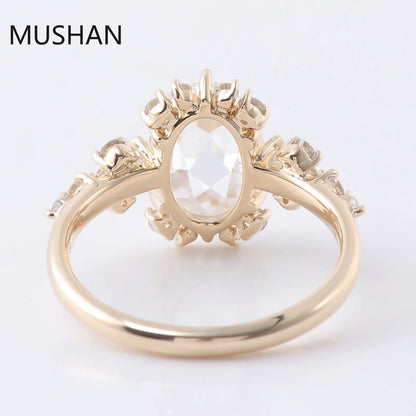 MUSHAN Luxury Custom 14K 18K Gold Rings Band Jewelry With Moissanite Diamond Lab Grown Gemstones Diamond Wedding Ring For Women