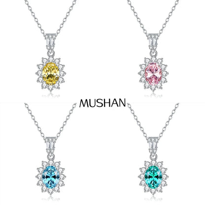 MuShan Jewelry 925 Sterling Silver Necklace Pendant Chain HCD Diamonds Engagement Party Romantic Style Women Necklaces Jewelry