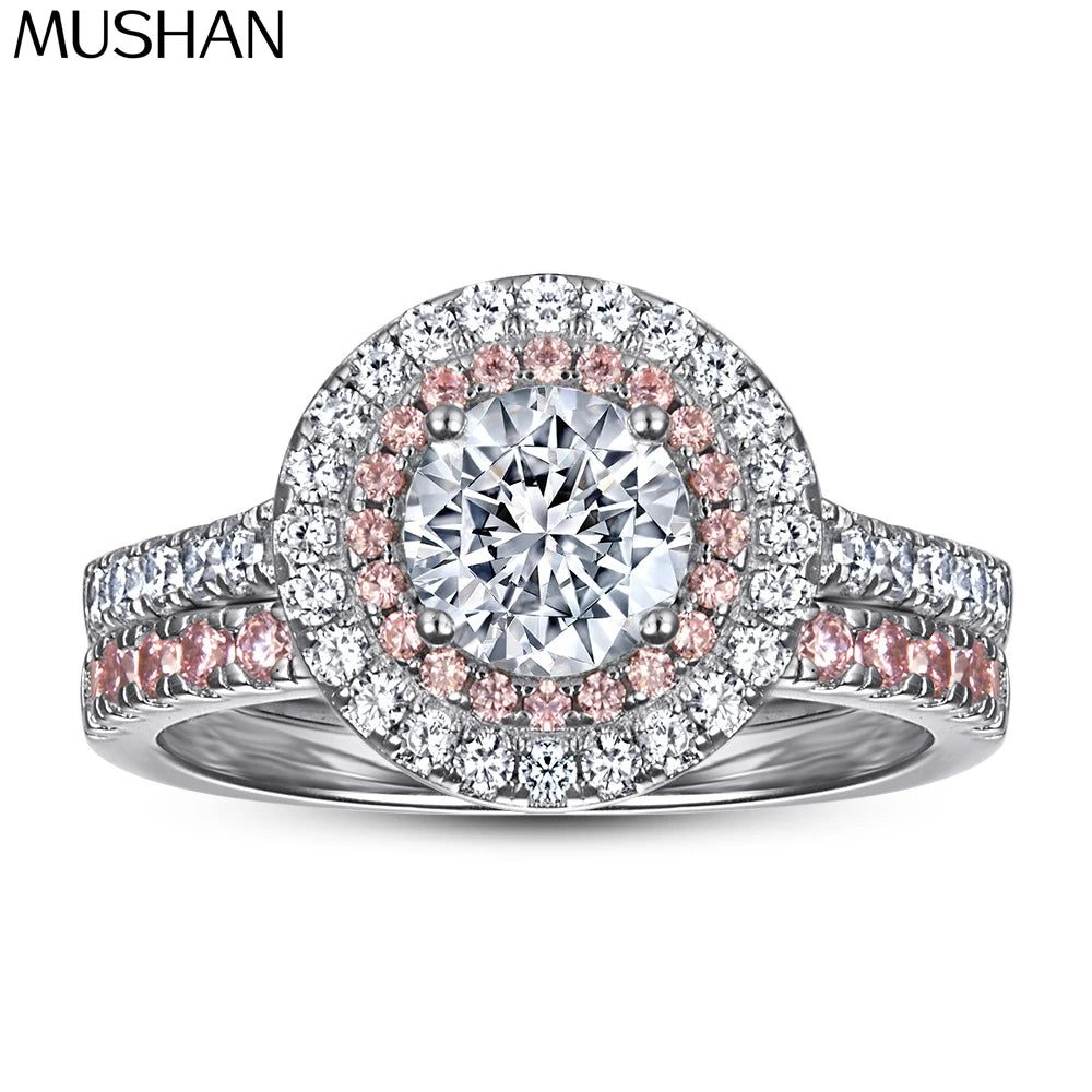 MuShan Designer Jewelry 925 Sterling Silver Ring Cubic Zirconia 5A Triangle Party for Wife Rhodium Plated Fine Jewelry Rings