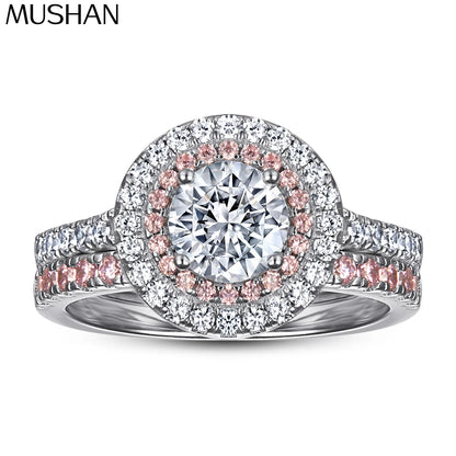 MuShan Designer Jewelry 925 Sterling Silver Ring Cubic Zirconia 5A Triangle Party for Wife Rhodium Plated Fine Jewelry Rings