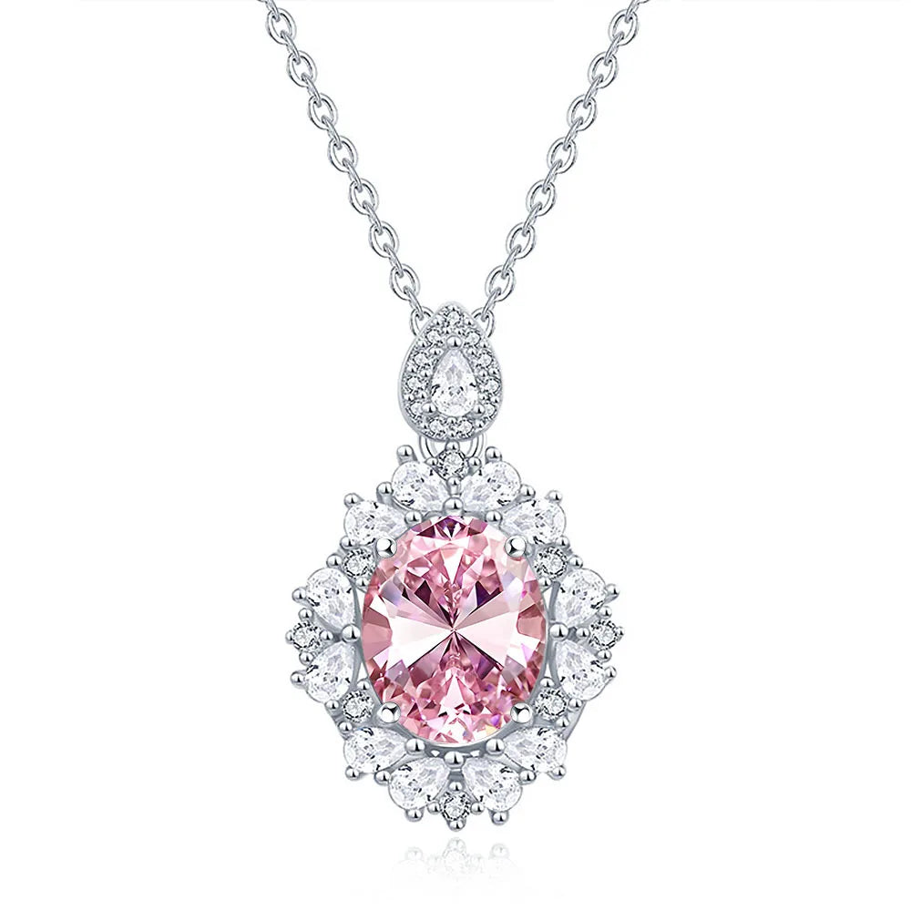 MuShan Jewelry 925 Sterling Silver Necklace Pendant Chain HCD Diamonds Bridal Shower Bachelorette Gift Women Necklaces Jewelry