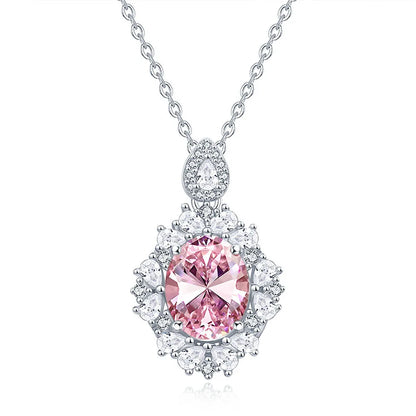 MuShan Jewelry 925 Sterling Silver Necklace Pendant Chain HCD Diamonds Bridal Shower Bachelorette Gift Women Necklaces Jewelry