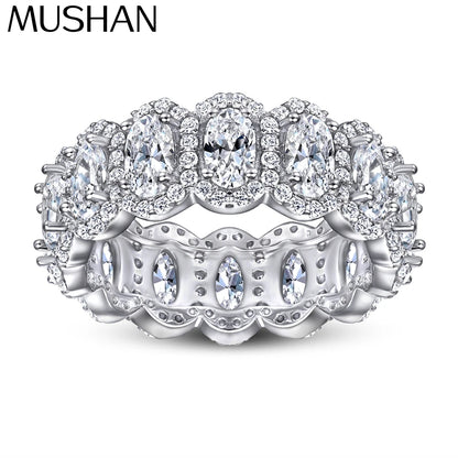 Bague MuShan Jewelry en argent sterling 925, anneau orné de zircone cubique 7A, bague de fiançailles pour femme, cadeau pour femme