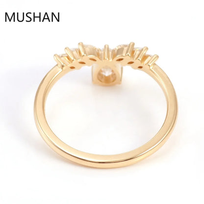 MUSHAN Luxury Custom 14K 18K Gold Rings Band Jewelry With Moissanite Diamond Lab Grown Gemstones Diamond Wedding Ring For Women