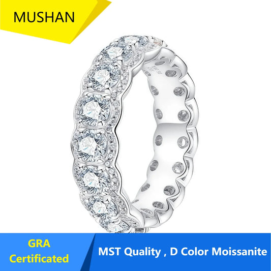 MUHAN Luxury Jewelry  925 Sterling Silver Ring Wedding Band  Women GRA Certificate Moissanite Diamond Rings D Color Fine Jewelry