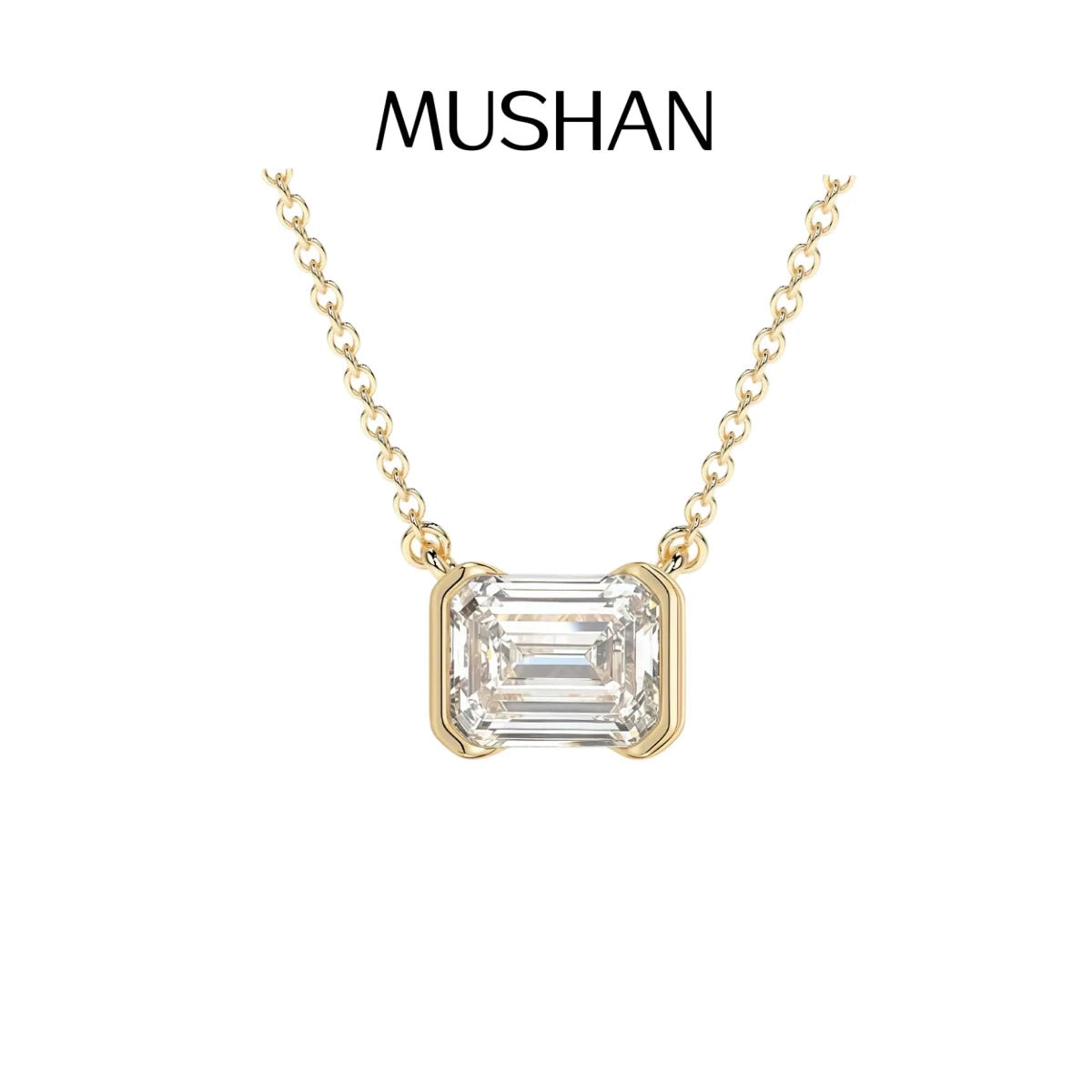 MUSHAN Bijoux sur mesure Collier en argent sterling 925 Moissanite couleur D VVS1 Pendentifs de luxe pour femme pour demande en mariage Diamant