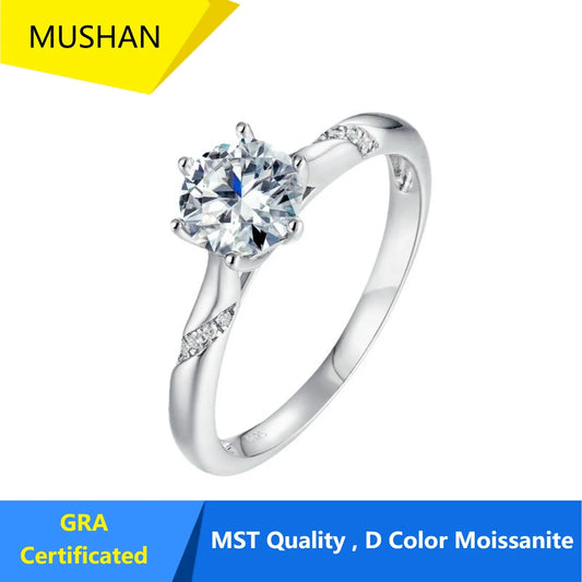 MUHAN Luxury Jewelry  925 Sterling Silver Ring Wedding Band  Women GRA Certificate Moissanite Diamond Rings D Color Fine Jewelry