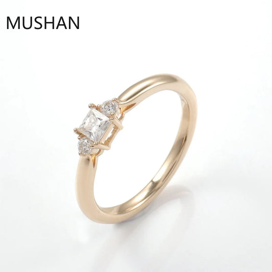 MUSHAN Luxury Custom 14K 18K Gold Rings Band Jewelry With Moissanite Diamond Lab Grown Gemstones Diamond Wedding Ring For Women
