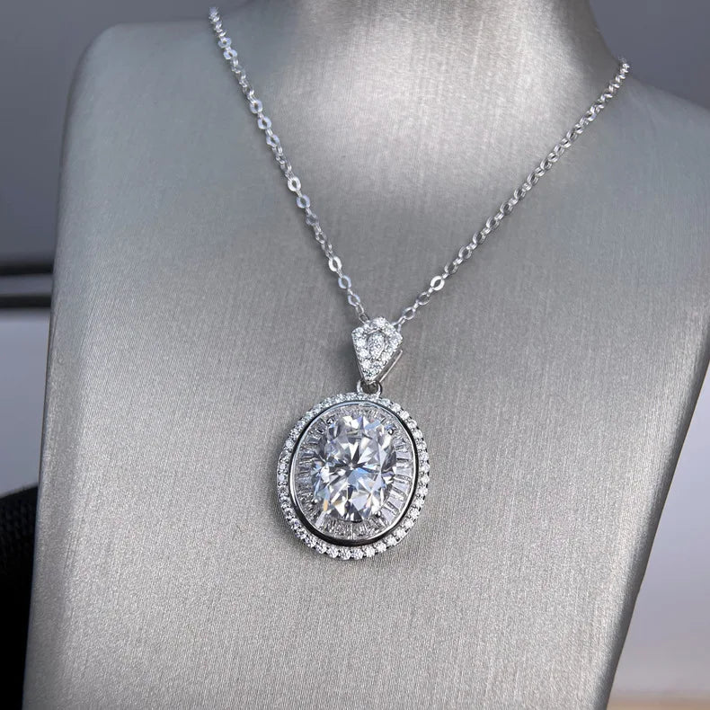 MuShan Designer Jewelry 925 Sterling Silver Y Necklace Pear Moissanite for Wife Rhodium Plated MST Patent Party Y Necklaces