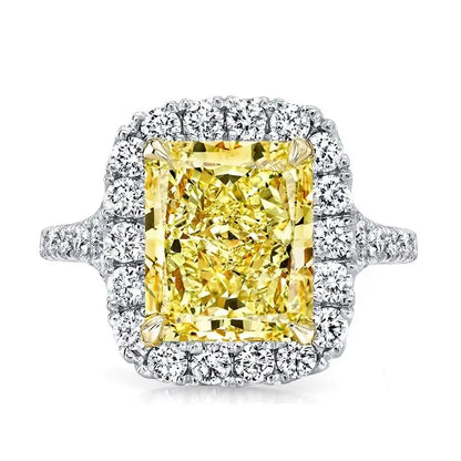 MUSHAN Custom Jewelry 925 Sterling Silver Ring Romantic High Carbon Yellow Gemstones Women Rings Bands Anniversary Wedding Gift